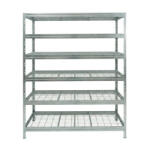 AR Shelving RIVET PRO nagy teherbírású állvány, 252×150×45 cm, 6 szint, acélrács polccal, 260 kg/polc, horganyzott