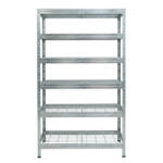 AR Shelving RIVET PRO nagy teherbírású állvány, 252×90×60 cm, 6 szint, acélrács polccal, 260 kg/polc, horganyzott