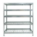 AR Shelving RIVET PRO nagy teherbírású állvány, 252×180×45 cm, 5 szint, acélrács polccal, 260 kg/polc, horganyzott