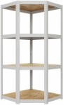 AR Shelving RIVET sarokpolc állvány, 150×70×40 cm, 4 szint, 70 kg/polc