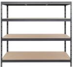 AR Shelving RIVET PRO nagy teherbírású állvány, 180×180×60 cm, 4 szint, forgácslap polccal, 360 kg/polc, antracitszürke