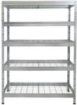 AR Shelving RIVET PRO nagy teherbírású állvány, 180×120×60 cm, 5 szint, acélrács polccal, 300 kg/polc, horganyzott
