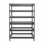 AR Shelving RIVET PRO nagy teherbírású állvány, 252×120×45 cm, 6 szint, acélrács polccal, 260 kg/polc, antracitszürke