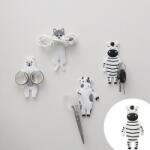 Viyogo Cuier autoadeziv in forma de animale, suport reutilizabil pentru accesorii, Zebra