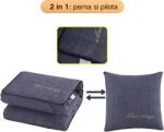 Viyogo Perna / pilota multifunctionala 2 in 1, 40 x 40 x 10 cm sau 110 x 150 cm, albastru