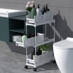Viyogo Organizator portabil cu 3 rafturi cu sistem de glisare, 85.9 x 46 x 18 cm, alb Raft