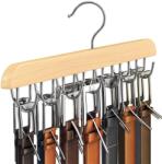 Viyogo Umeras din lemn si otel cu 14 carlige rotative pentru curele, 37 cm x 14 cm
