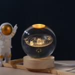Viyogo Lampa decorativa din sticla de tip sistem solar, efect 3D, alimentare cablu USB, 8 cm