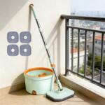 Viyogo Set mop rotativ 360° cu galeata centrifuga, separare apa curata de apa murdara, sistem evacuare apa, 4 rezerve