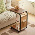 Viyogo Masuta din otel carbon pentru cafea, 4 roti, 2 blaturi din MDF, buzunar de depozitare, 65 (H) x 45 (L) x 30 (l) cm, maro Masa de cafea