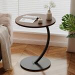 Viyogo Masuta rotunda pentru cafea, MDF cu metal, 40 x 62.5 cm, maro cu negru Masa de cafea