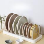 Viyogo Suport reglabil pentru scurgere capace si vase, 7 separatoare, 41.2 (L) cm x 16.8 (l) cm x 15 (H) cm Uscator vase