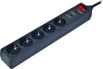 Gembird Prelungitor Gembird SPG5-C-10 5 prize 3m Negru (SPG5-C-10)