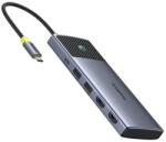 Baseus DOCKING Station Baseus Metal Gleam Series II 7-in-1, conec PC USB-C, USB 3.0x3, USB Type-Cx1, USB-Type-Cx1 PD 100W, HDMIx2/4K/60Hz, LED, gri "B00061806813-00" (timbru verde 0.18 lei) - 6932172657659 (