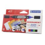 Centropen Alkoholos marker készlet, 1mm, /1-4mm, kéthegyű Centropen 1666, 4 klf. szín (616660401) - azellato