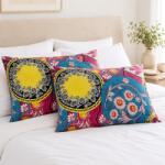 Kotonia Home Set 2 perne matlasate Kotonia Home - 50x70 cm, 630 gr/buc, decor floral 07 (126216)