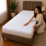 Kotonia Home Topper Saltea Memory Kotonia Home - 140x200+4 cm, cu husa detasabila, matlasata, alb (005115)