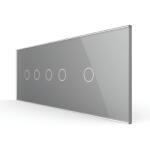 LIVOLO Panou Intrerupator Dublu + Dublu + Simplu cu Touch LIVOLO din Sticla, Standard Italian , 6 7M (1696)