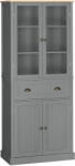 HOMCOM Dulap Cămară cu 5 Niveluri și Sertar Central, din MDF și PAL, 76x40x182, 5cm, Gri | Aosom Romania (835-602GY) Bufet