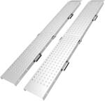 HOMCOM Set 2 Rampe de Încărcare Pliabile, 180x25, 5 cm, 400kg, pentru Moto/ATV/Remorcă/Pick-Up, Argintiu | Aosom Romania (C20-113V00SR)