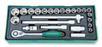 JONNESWAY dugókulcs készlet 25 db 1/2" tálcás (S04H4125SP)
