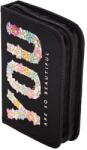 DACO Penar Neechipat Daco cu Fermoar, Model You Are So Beatuiful, Dimensiuni 19.5x13x4 cm, Culoare Negru (6425871041329) Penar