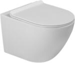 INVENA TAVRO WC csésze, "QFS" soft-close ülőkével, fali, kerek, fehér (CE-71-001-Y)