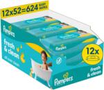 Pampers Fresh Clean Baby Nedves Törlőkendő, 12 Csomag x 52 Törlőkendő - shoperia - 9 899 Ft