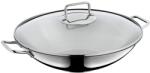 WMF Wok WMF Macao 36 cm cu capac din sticla, Cromargan inoxidabil, 4.5L (793566040)