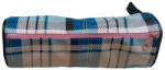 CNX Penar etui cilindric neechipat textil CNX in dungi, 1 fermoar, albastru cu alb, 203-A (P1449) Penar