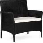 MultiGarden Kerti pad, MultiGarden DNLJA-007-1, fekete, 90 x 57 x 84 cm, rattan hatású, párnával, műanyag, poliészter 160 g/m2, teherbírás: 250 kg (TF5136)
