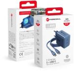 Forcell F-Energy GaN III Crystal Color 60 W-os USB-C hálózati töltő sötétkék USB-C kábellel, VT-60 - studioeszkozok