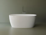Foglia Cada freestanding ovala, compozit alb lucios 150x71.5x60 cm Foglia Nova (637725151103)