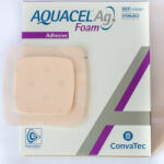  AQUACEL Ag Foam öntapadó, ezüstionos Hydrofiber habkötszer szilikonos szegéllyel, 12, 5 × 12, 5 cm
