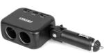 AMiO dupla szivargyújtós elsoztó - 2x USB A 1x USB C - 12/24V 100W 180°