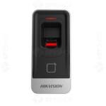 Hikvision Cititor de amprente si carduri EM Hikvision DS-K1201AEF, capacitate 5000 amprente, comunicare RS-485, modul optic CMOS, autentificare combinata, protectie antisabotaj, criptare date biometrice, buzzer