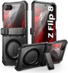 SUPCASE UB Grip Mag Samsung Galaxy Z Flip 8 ütésálló tok, kijelző védelemmel, kitámasztóval, Magsafe, fekete