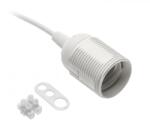 GTV GZ-E27000-00 E27 aljzat vezetékkel és kockával, AC220-240V, max. 60W, 2x0, 75mm2, 16cm, fehér (GZ-E27000-00)