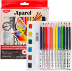 DACO Creioane colorate acuarela DACO Aparel CC613, 12 buc/set + 6 pastile acuarele