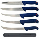 DEPOX Set cutite de macelarie DEPOX®, injunghiat, filetat, cutitul bucatarului si suport magnetic, otel inoxidabl (2057)
