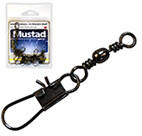 Mustad Barrel Swivel With Interlock Snap 8 Black Nickel 10db/csomag (023534029231)