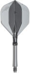 L-style Fluturas si tija darts L-Style L-System L1 330, transparent negru, 49mm (LS1064)