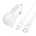 BOROFONE Incarcator Auto Cu Cablu Lightning Borofone BZ34B Cloud, 20W, 3A, 1 x USB-A - 1 x USB-C, Alb - gsmboutique