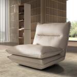 AC Atelier Fotoliu pivotant modern LUX, tapitat cu piele Gri taupe (AC 5244)