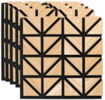 Naimeed Company Pachet 5 buc - Panou acustic lamelar din HDF cu pasla fonoabsorbanta, D6751, 500 x 500 x 18 mm, Stejar (DF-D6751)