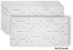 Naimeed Company Set 12 panouri decorative flexibile din praf de piatra D7362, ignifuge, strat ceramic UV, 1200x600x2 mm, Alb (DF-D7362)
