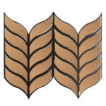 Naimeed Company Panou acustic decorativ cu sticla oglinda si pasla, D6778, 900 x 800 x 18.2 mm, Maro (DF-D6778)