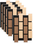 Naimeed Company Pachet 5 buc - Panou acustic lamelar din MDF cu pasla fonoabsorbanta, D6775, 600 x 400 x 21 mm, Stejar Stejar inchis (DF-D6775)