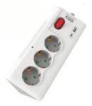 SPS SRG3-UL Hálózati elosztó, 3 schuko, 1 USB-A + 1 USB-C (GPBKUL03)
