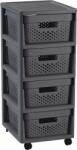 Keter INFINITY 4x 11L Fiókos tároló 36 x 29, 5 x 65, 5 cm, sötétszürke (04356-G43) 271243 (271243)